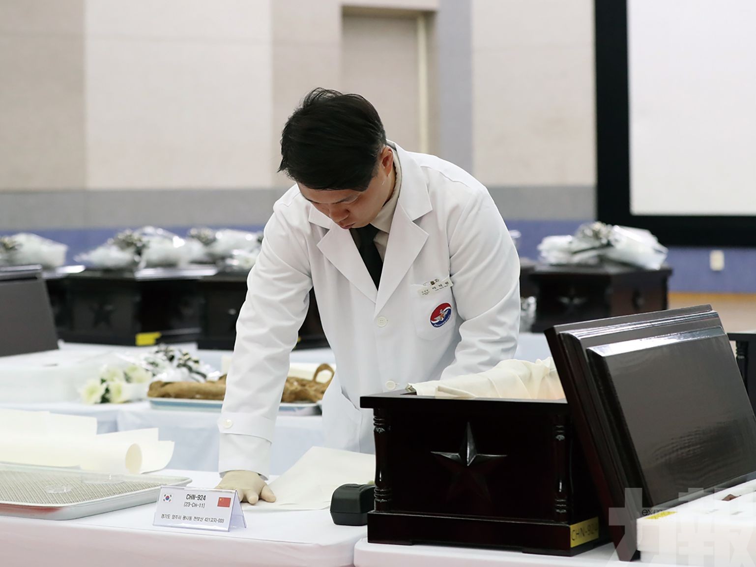 在韓志願軍烈士遺骸裝殮儀式仁川舉行