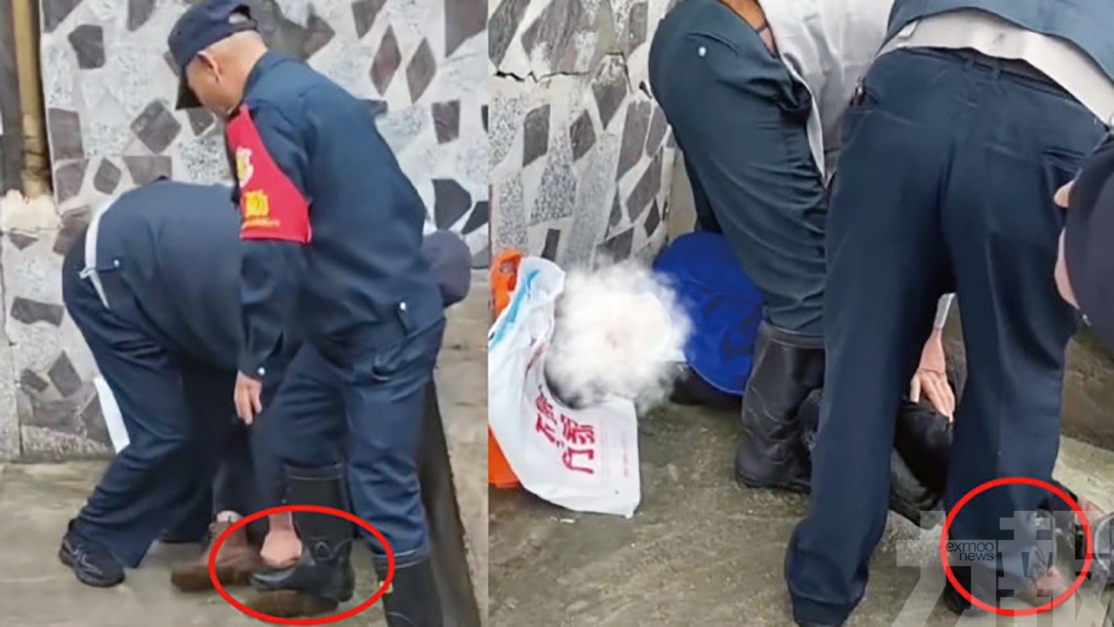 陝西女要求見官員竟被踩在腳下