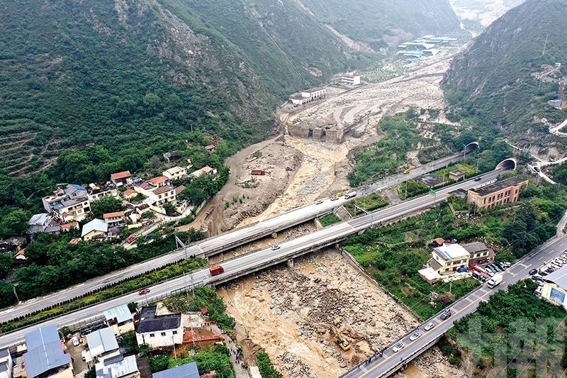 四川汶川突發山洪泥石流災害