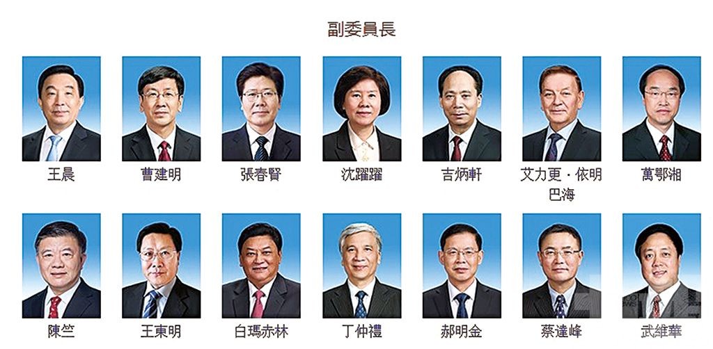 14名人大常委會副委員長遭制裁