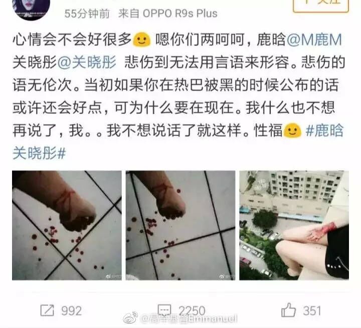 粉絲心碎貼割脈照